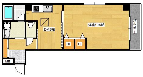 アファービレミドリ(1DK/1階)の間取り写真