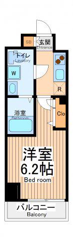ライジングプレイス川崎二番館(1K/5階)の間取り写真