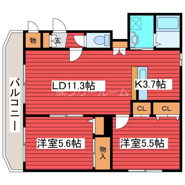 グランシャリオ(2LDK/1階)の間取り写真