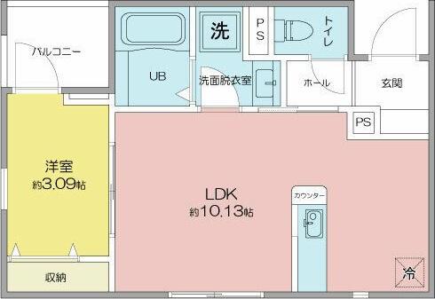 リーブルファイン本城町(1LDK/1階)の間取り写真