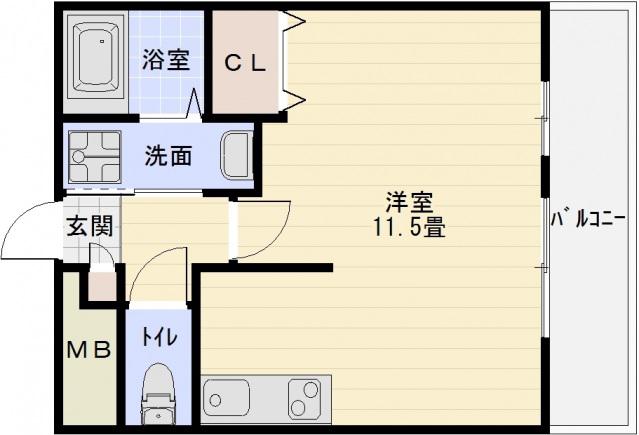 ステラウッド道明寺2(ワンルーム/3階)の間取り写真