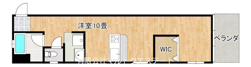 パーククロスビル(ワンルーム/4階)の間取り写真