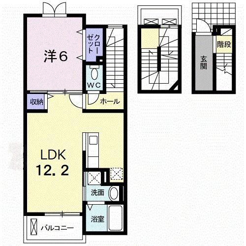 ラフレシール(1LDK/3階)の間取り写真