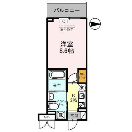 MSマンション長栄寺(1K/3階)の間取り写真