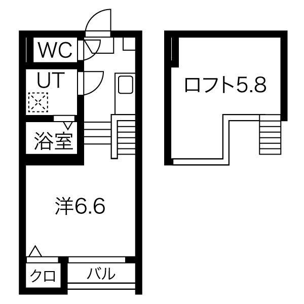 STAGE黒門町(1K/2階)の間取り写真