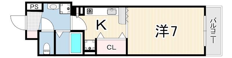 ポコアポコ明石鍛治屋町5番館(1K/4階)の間取り写真