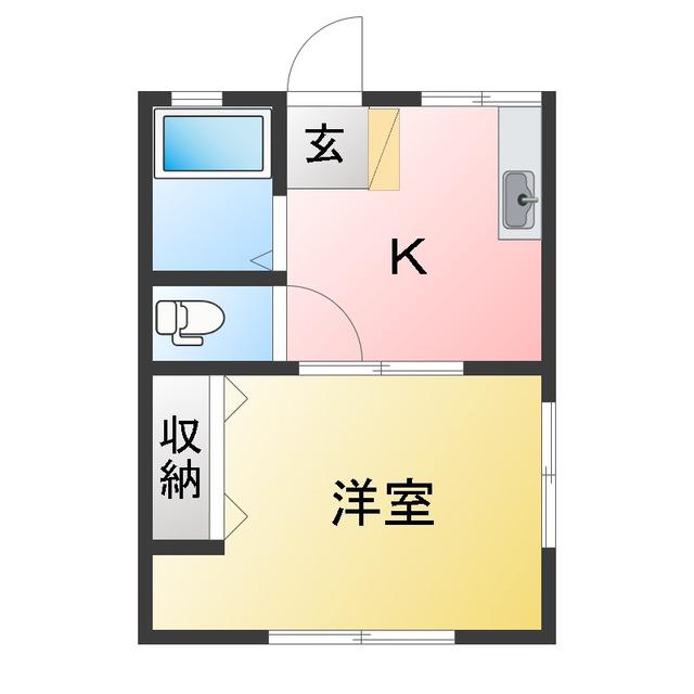 シティハイムドクトル(1K/1階)の間取り写真