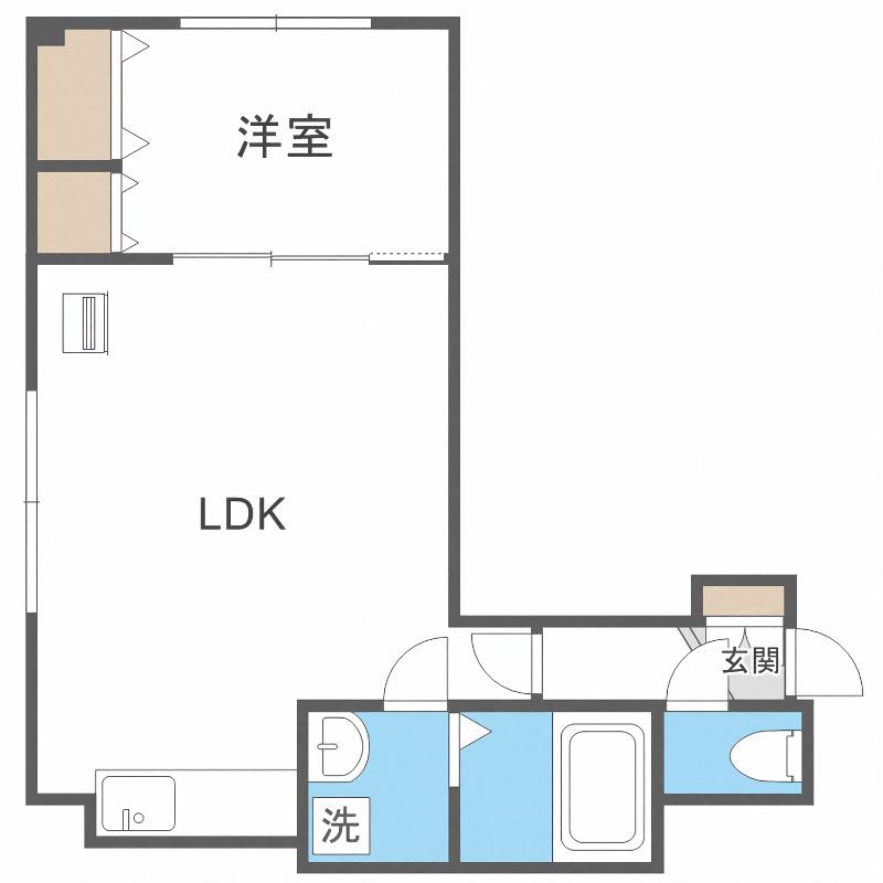 コムメゾン(1LDK/4階)の間取り写真