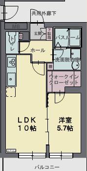 カームスガーデン・ジオ(1LDK/2階)の間取り写真