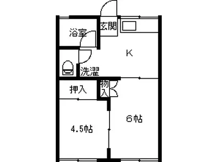 コーポ青山A(2K/2階)の間取り写真
