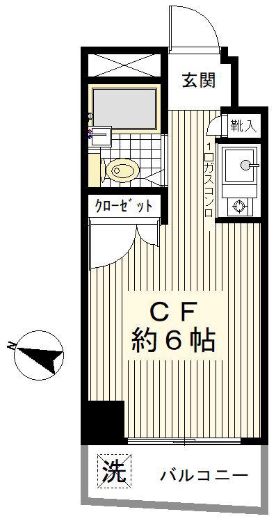ルミエール中目黒(ワンルーム/3階)の間取り写真
