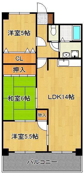 セントラルパーク浅生(3LDK/8階)の間取り写真