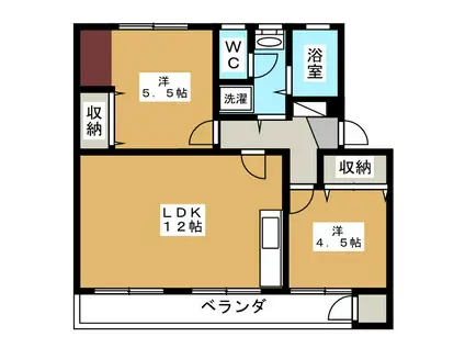 ダイユウレジデンス三山弐号館(2LDK/3階)の間取り写真
