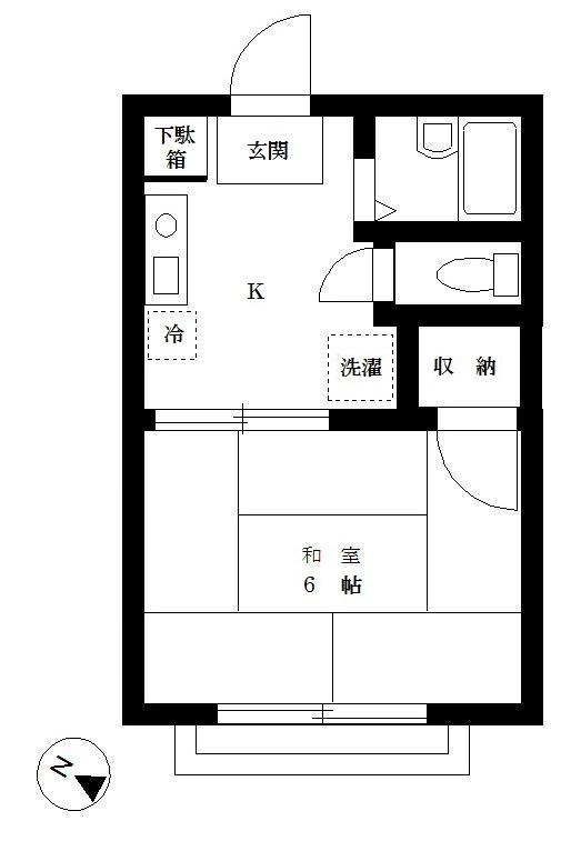 ハイホーム鳥海(1K/1階)の間取り写真