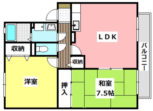 グランメールコート(2LDK/2階)の間取り写真