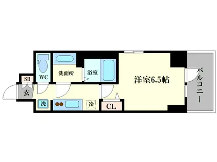 CITY LUX NAMBA サウス(1K/8階)の間取り写真