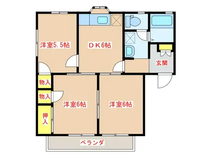 エスポワールK(3DK/1階)の間取り写真