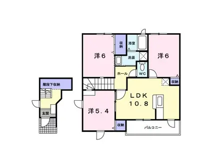 メゾン・ド・ソリアードC棟(3LDK/2階)の間取り写真