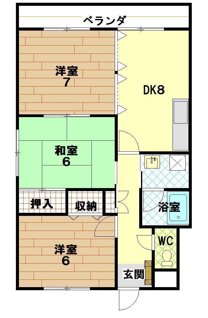 リゾナーレ麻里布(3DK/2階)の間取り写真