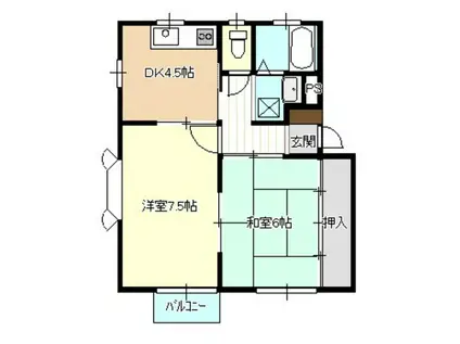 リステル見石(2K/1階)の間取り写真