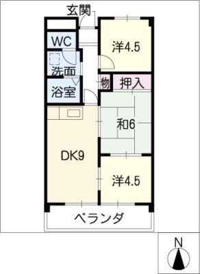 ハイツ花水木(3DK/2階)の間取り写真