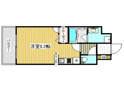 アスヴェル神戸ハーバーサイド(1K/10階)の間取り写真