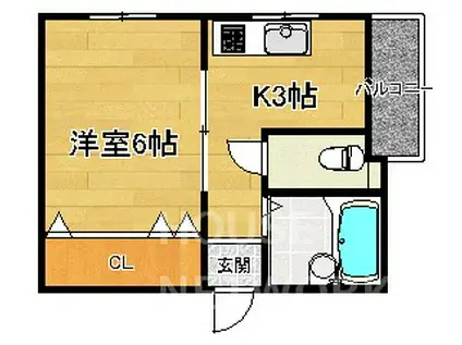 コーポ下山(1K/2階)の間取り写真