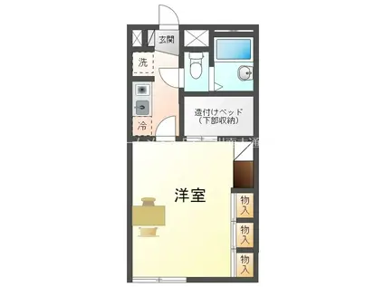 レオパレス八幡(1K/2階)の間取り写真