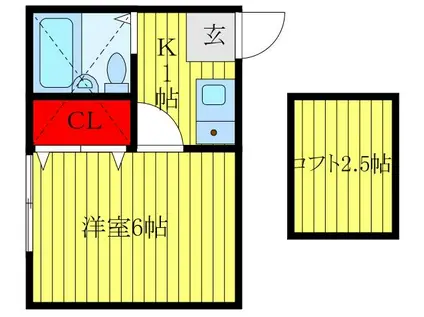 コーポ広央(1K/2階)の間取り写真