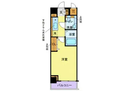 メゾン・ド・ヴィレ恵比寿(1K/6階)の間取り写真