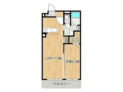 ヴィヴァーチェ阿見(1LDK/3階)の間取り写真