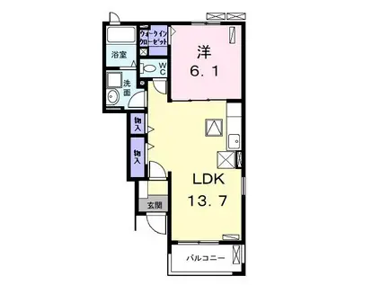 ロンコートII(1LDK/1階)の間取り写真