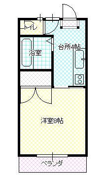 ネクスト六日町(1K/2階)の間取り写真