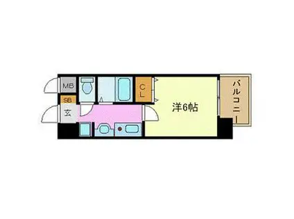 プレサンス名古屋駅前(1K/2階)の間取り写真