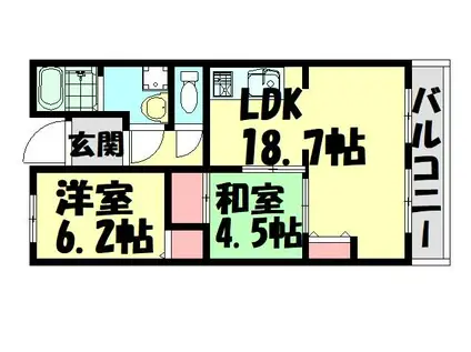 雅マンション(2LDK/3階)の間取り写真