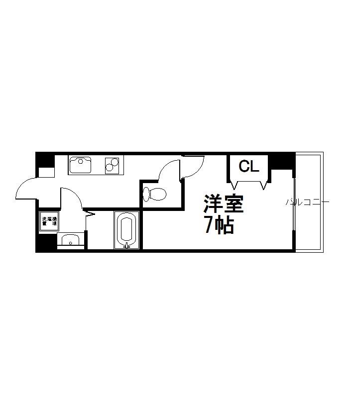 デトムワン銀閣寺道(1K/4階)の間取り写真