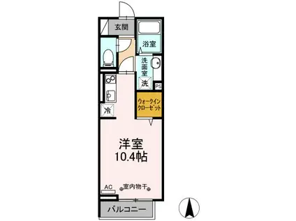 URBAN SWEET III(ワンルーム/2階)の間取り写真