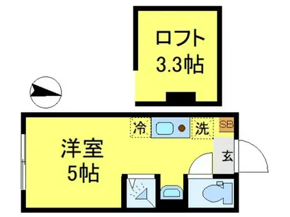 SUNNY HILLS 新小岩(ワンルーム/2階)の間取り写真