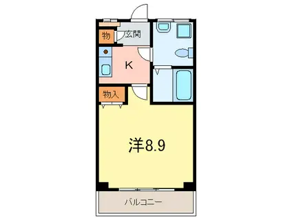 ビューテラス岡本(1K/1階)の間取り写真