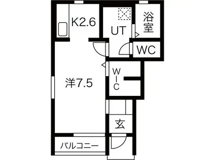 SUN PALACE北上I(1K/1階)の間取り写真