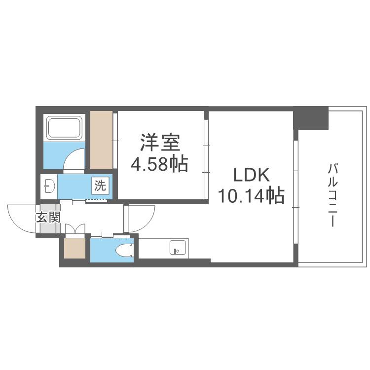 プレジオ阿波座(1LDK/10階)の間取り写真