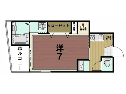 エモン山科(1K/2階)の間取り写真