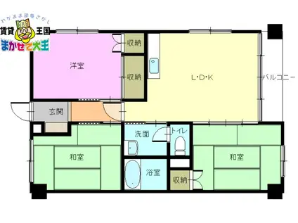 梅屋敷壱号館(3LDK/4階)の間取り写真