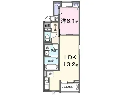 クオーレ III(1LDK/2階)の間取り写真