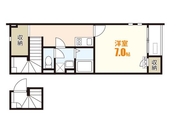 クレイノL FOREST(1K/2階)の間取り写真