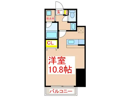 さくらヒルズ樋之口参番館(ワンルーム/8階)の間取り写真