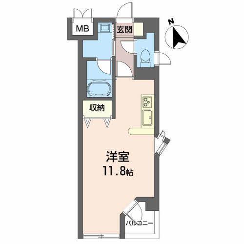 TKビル(ワンルーム/3階)の間取り写真