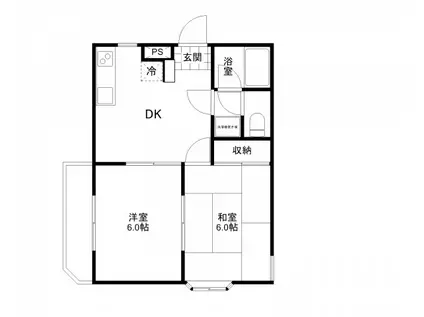 アーガスヒルズ51(2DK/1階)の間取り写真
