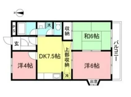 サクセスポート(3DK/3階)の間取り写真