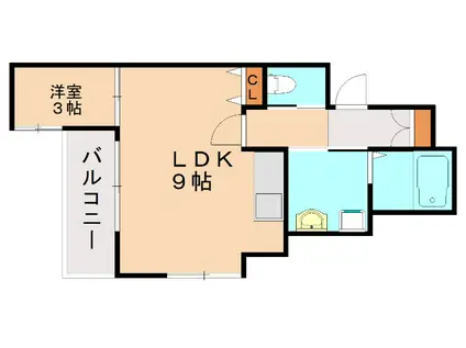 THE NOBLES 戸畑II(1LDK/2階)の間取り写真